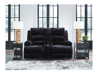 Rhine Falls - Double Reclining Power Loveseat With Console - Onyx