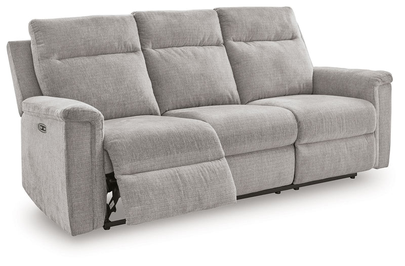 Barnsana - 3 Pc. - Power Reclining Sofa, Power Reclining Loveseat, Power Rocker Recliner - Ash