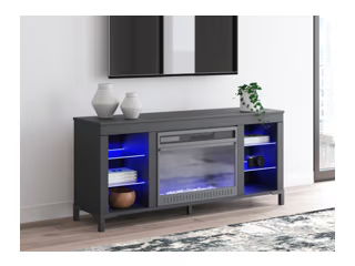Cayberry - TV Stand With Fireplace - Black