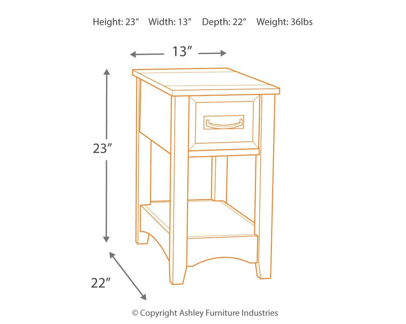 Breegin - Chair Side End Table - 1 Drawer - Brown