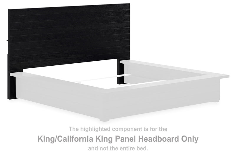 Londer - King/Cal King Panel Headboard - Black
