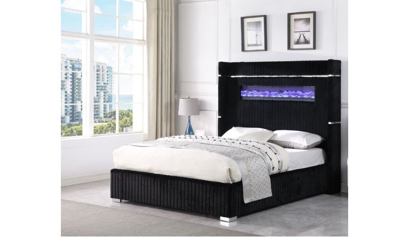 2215 - Queen Upholstered Bed - Black