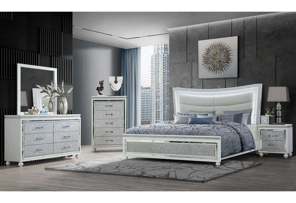 Collete - 4 Piece Queen Bedroom Set (Bed, Dresser, Mirror, Nightstand) - White