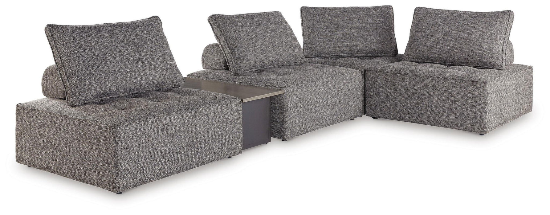 Bree Zee - 5-Piece Outdoor Sectional With End Table - Brown