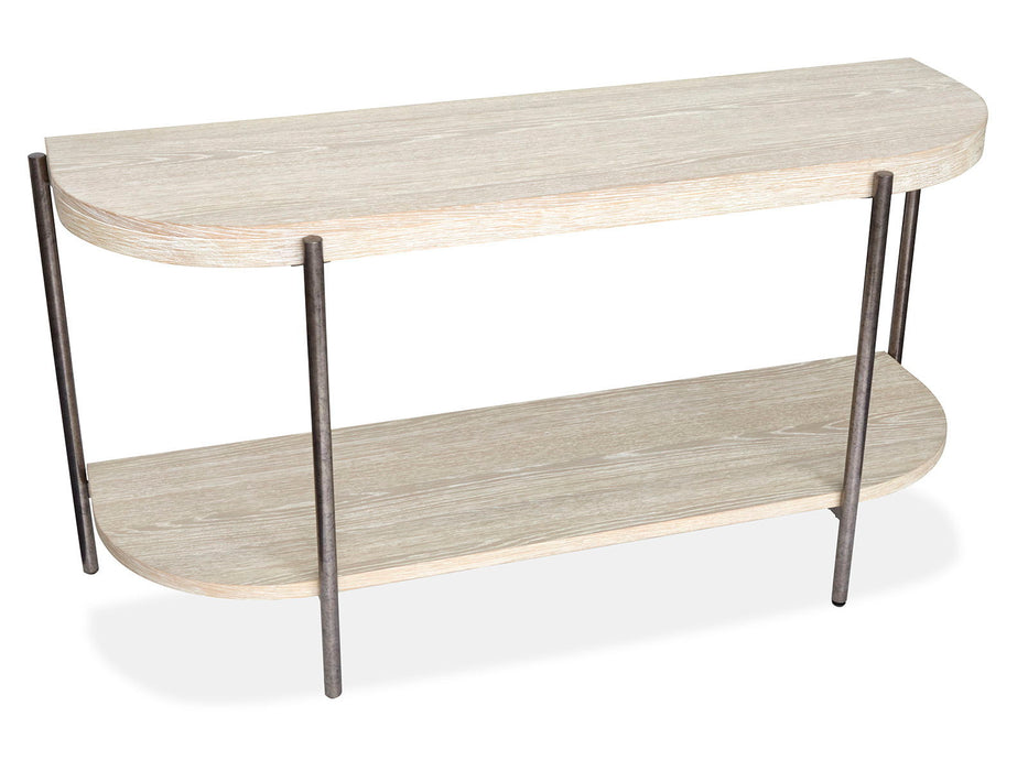 Jennings - Demilune Sofa Table - Edgecomb Grey And Weathered Antique Nickel