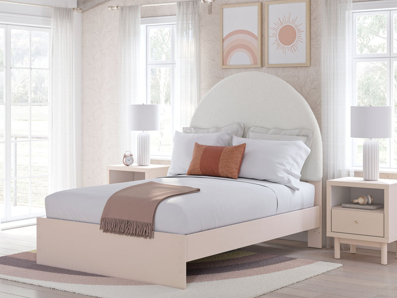 Wistenpine - Full Upholstered Panel Bed - Blush