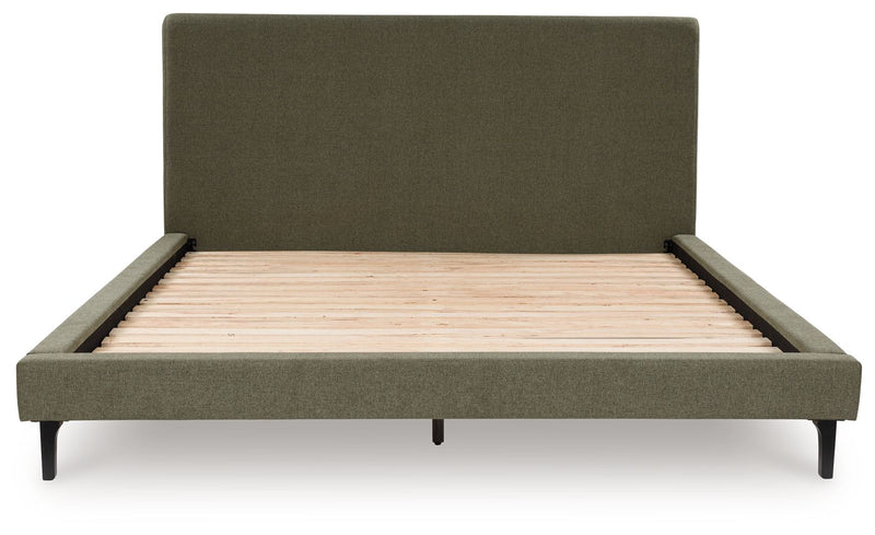 Chirason - King Upholstered Bed With Roll Slats - Sage Green
