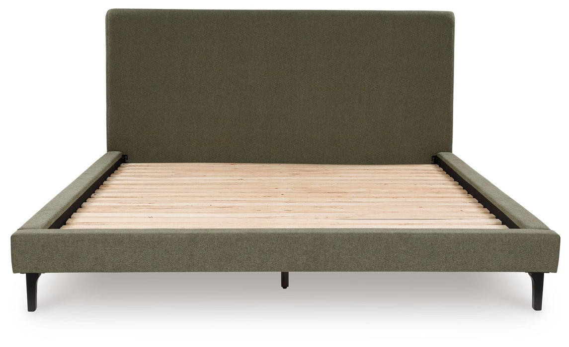 Chirason - King Upholstered Bed With Roll Slats - Sage Green