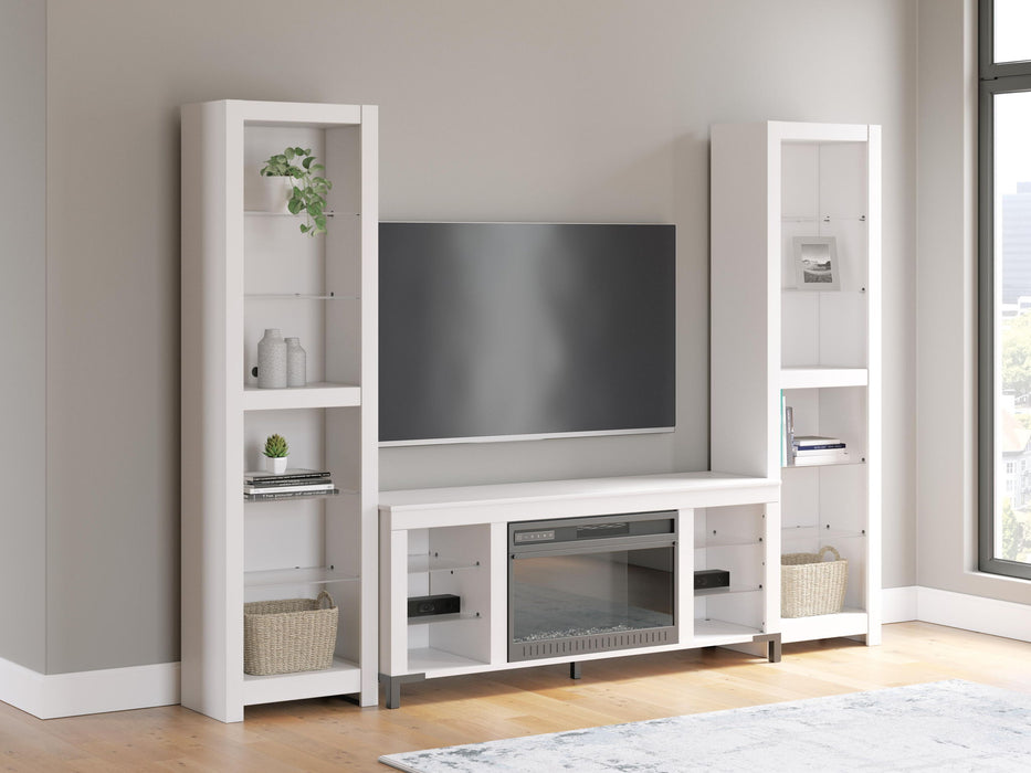 Brollevi - 3-Piece Entertainment Center With Fireplace - White