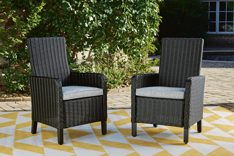 Beachcroft - Arm Chair With Cushion (Set of 2) - Black / Light Gray