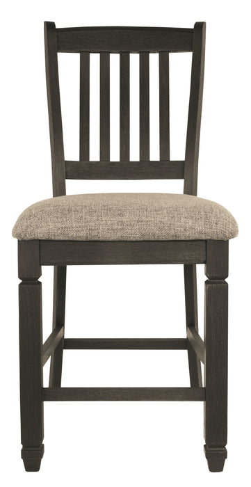 Tyler Creek - Black / Grayish Brown - Upholstered Barstool (Set of 2)
