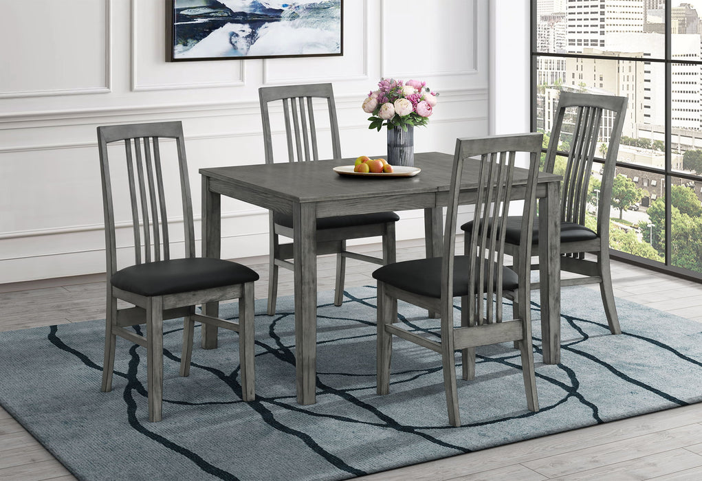 D2950 - 5 Piece Dining Room Set (Extension Dining Table With 4 Dining Chairs) - Dark Gray