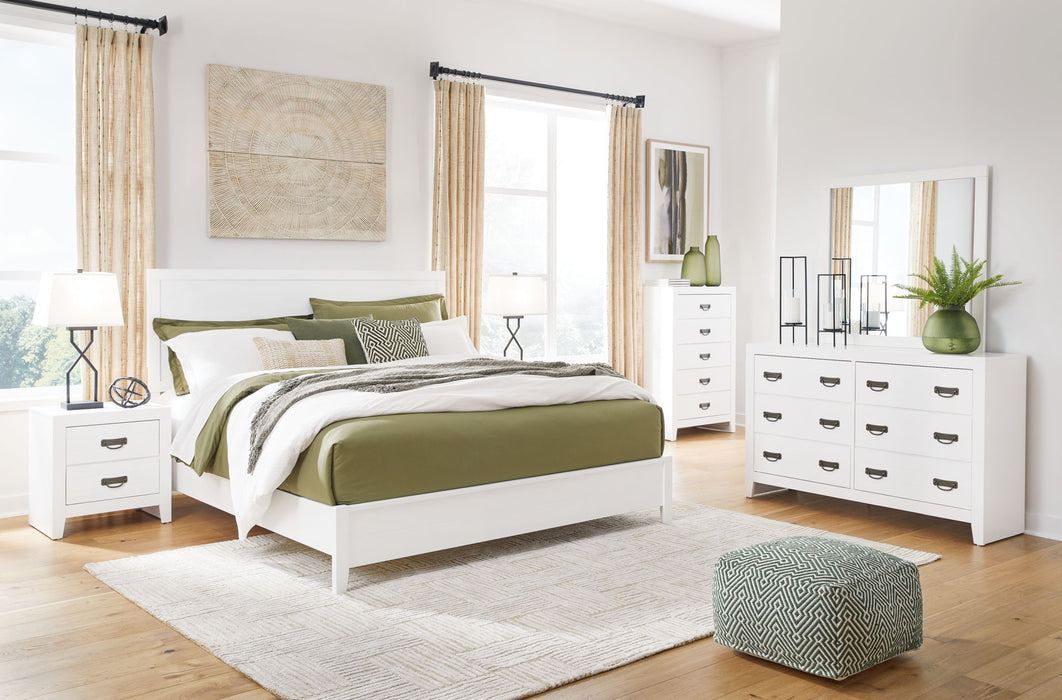 Binterglen - 3 Pc. - Dresser, Mirror, California King Panel Bed - White