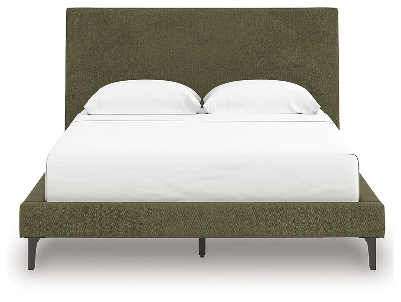 Chirason - Queen Upholstered Bed With Roll Slats - Sage Green