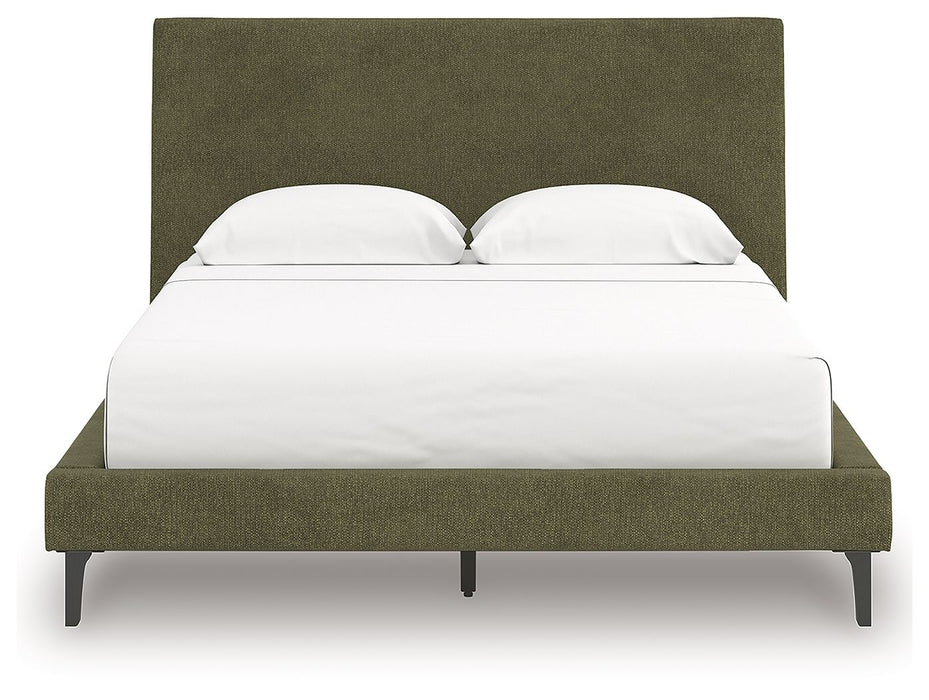 Chirason - Queen Upholstered Bed With Roll Slats - Sage Green
