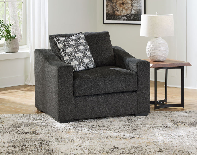 Wryenlynn - 2 Pc. - Chair And A Half, Ottoman - Onyx