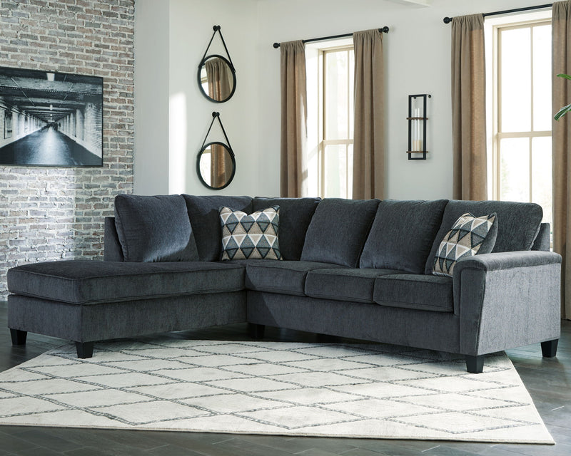 Abinger - Left Arm Facing Chaise Sleeper 2 Pc Sectional - Smoke