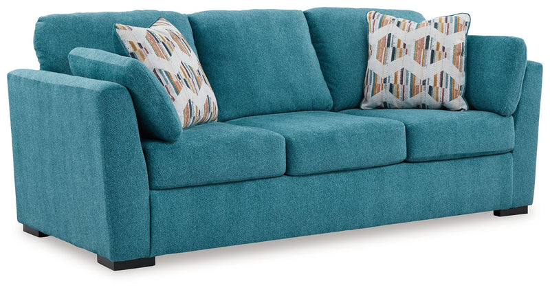 Keerwick - 4 Pc. - Sofa, Loveseat, Chair And A Half, Ottoman - Teal