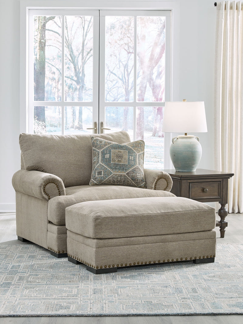 Galemore - 2 Pc. - Chair And A Half, Ottoman - Quarry