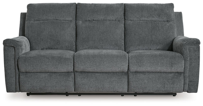 Barnsana - 3 Pc. - Power Reclining Sofa, Power Reclining Loveseat, Power Rocker Recliner - Gravel