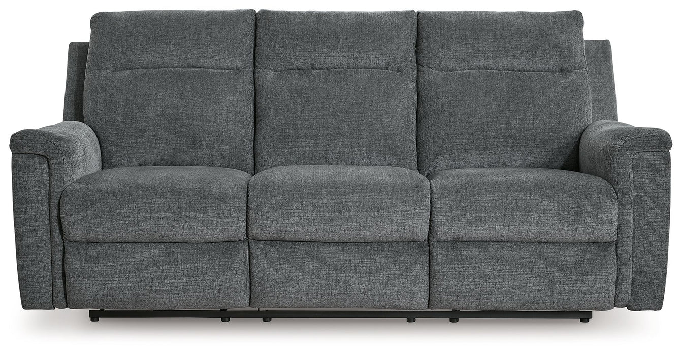 Barnsana - 3 Pc. - Power Reclining Sofa, Power Reclining Loveseat, Power Rocker Recliner - Gravel