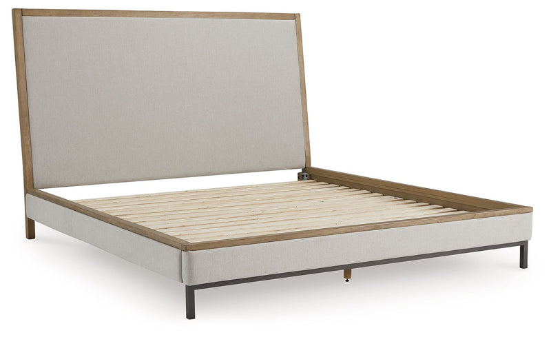 Tomtyn - California King Upholstered Bed - Light Brown