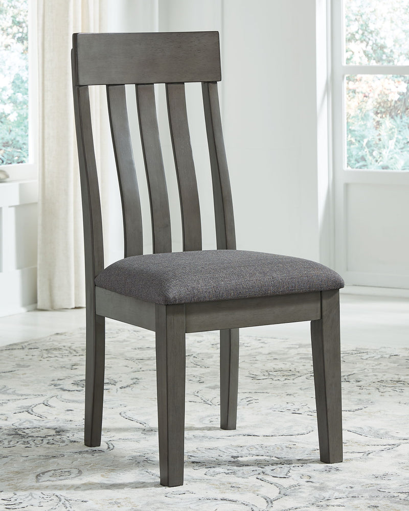 Hallanden - 7 Pc. - Extension Table, 6 Side Chairs - Black / Gray