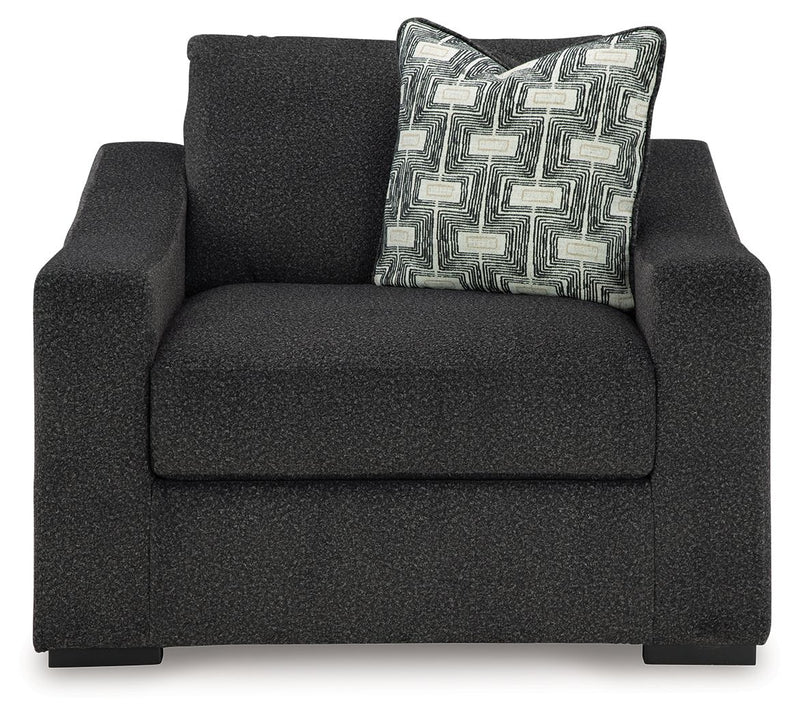 Wryenlynn - 2 Pc. - Chair And A Half, Ottoman - Onyx