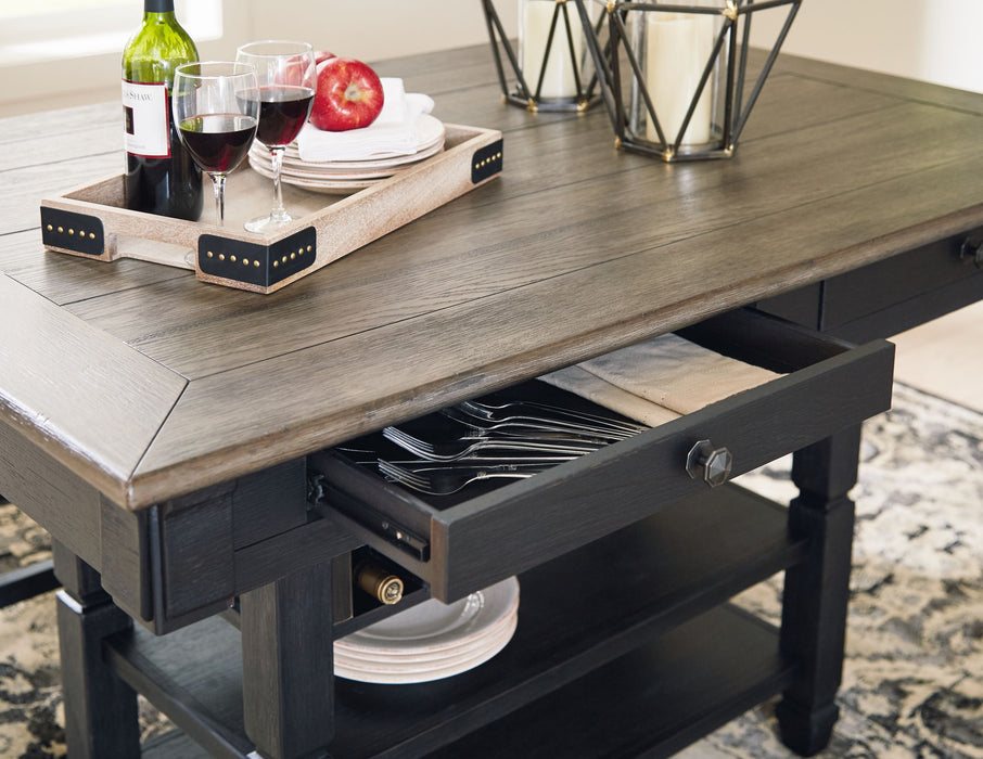 Tyler Creek - Black / Gray - Rectangular Dining Room Counter Table