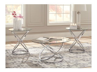 Hollynyx - Occasional Table Set (Set of 3) - Chrome Finish