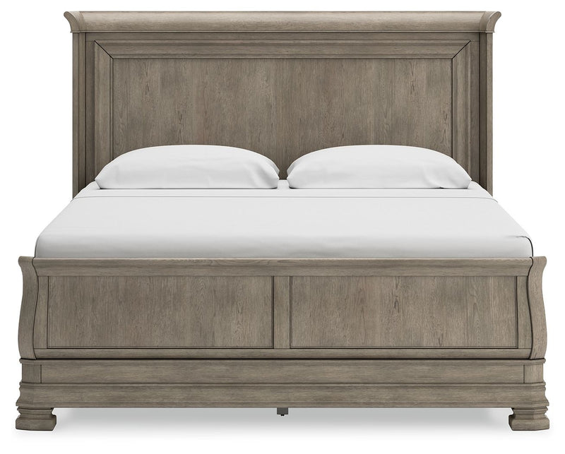 Lexorne - King Sleigh Bed - Gray