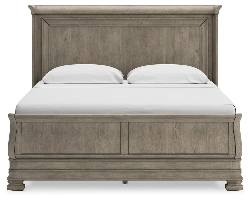 Lexorne - King Sleigh Bed - Gray