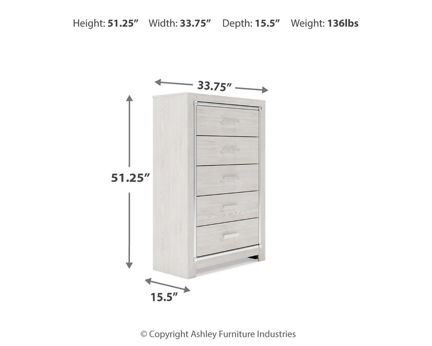 Altyra - White - Five Drawer Chest
