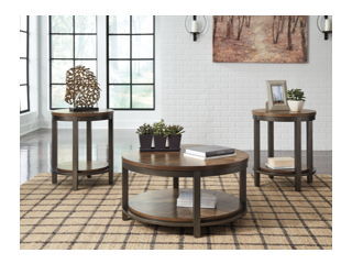 Roybeck - Occasional Table Set (Set of 3) - Light Brown / Bronze