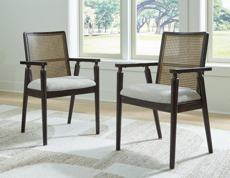 Galliden - Dining Upholstered Arm Chair (Set of 2) - Black