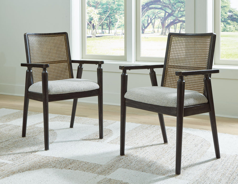 Galliden - Dining Upholstered Arm Chair (Set of 2) - Black