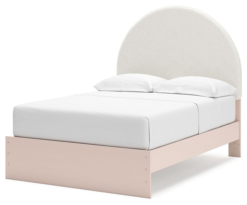 Wistenpine - Full Upholstered Panel Bed - Blush