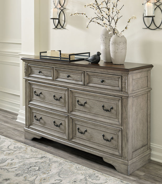 Lodenbay - 5 Pc. - Dresser, Mirror, California King Panel Bed - Antique Gray