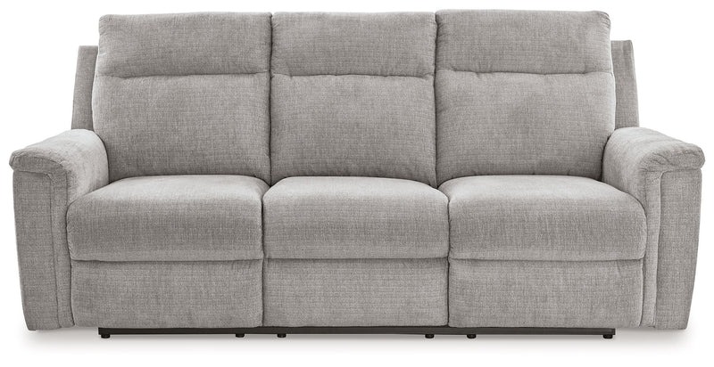 Barnsana - 3 Pc. - Power Reclining Sofa, Power Reclining Loveseat, Power Rocker Recliner - Ash