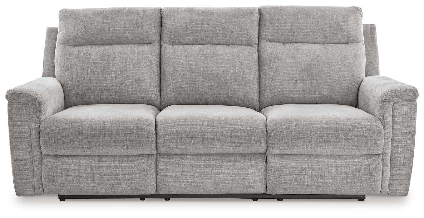 Barnsana - 3 Pc. - Power Reclining Sofa, Power Reclining Loveseat, Power Rocker Recliner - Ash