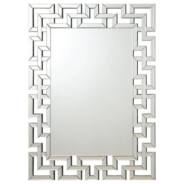 Forman - Greek Motif Frameless Wall Mirror - Silver