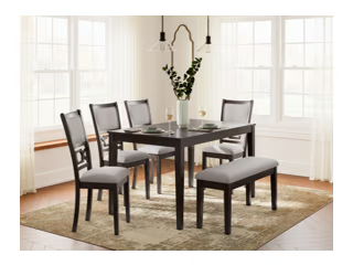 Langwest - Dining Room Table Set (Set of 6) - Brown