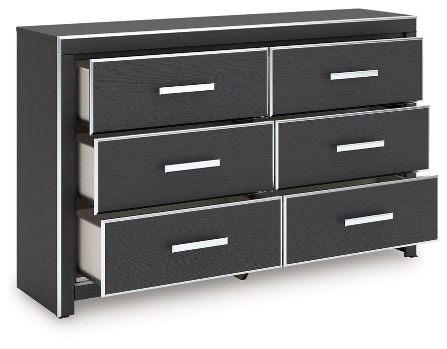 Zuraleus - Black - Six Drawer Dresser