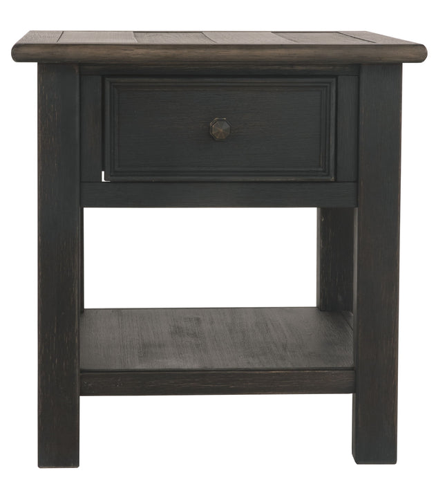 Tyler Creek - Grayish Brown / Black - Rectangular End Table