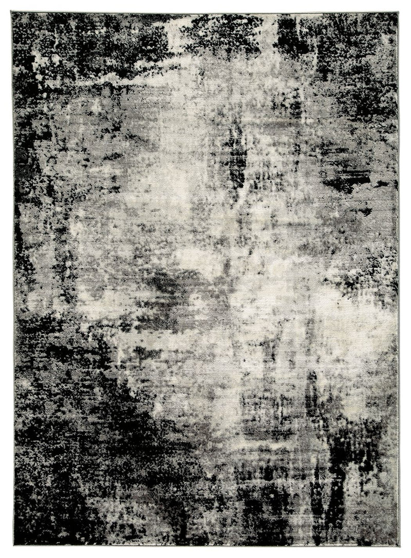 Zekeman - 5' x 8' Rug - Black / Cream / Gray