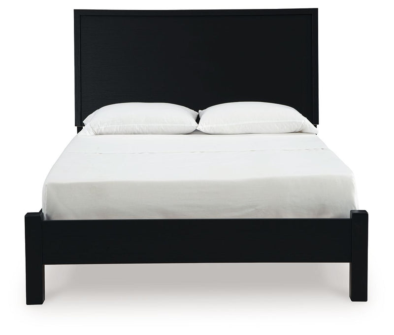 Danziar - Queen Panel Bed With Low Footboard - Black