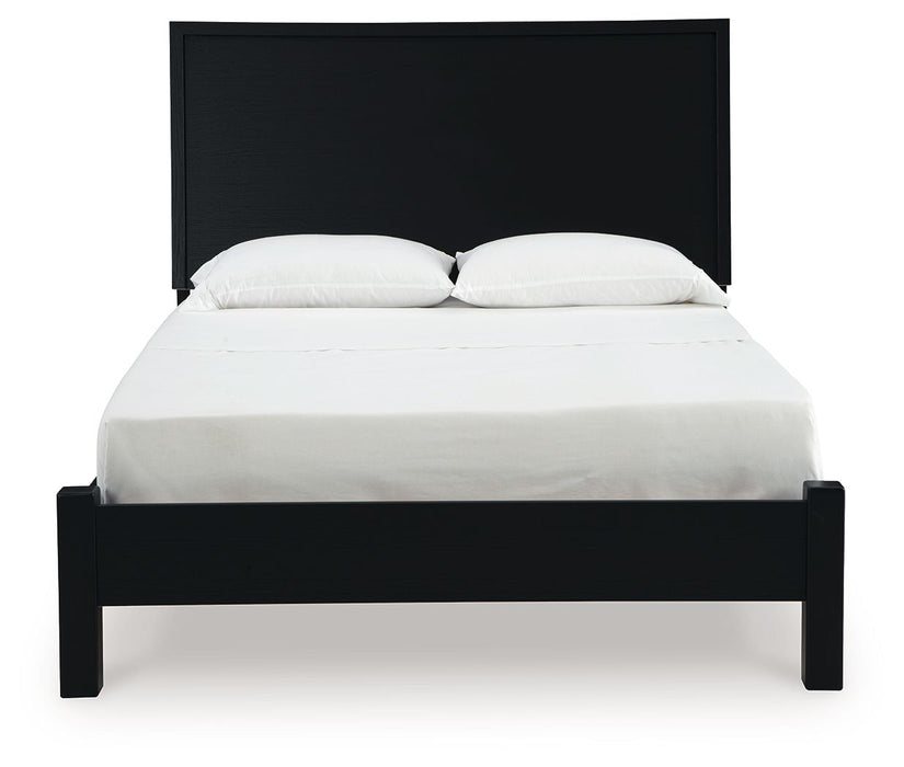 Danziar - Queen Panel Bed With Low Footboard - Black