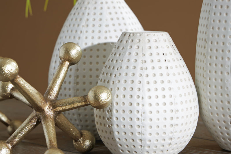 Azerton - Accessory Set (Set of 5) - White / Gold Finish