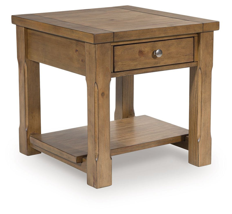 Vandenmore - Rectangular End Table - Medium Brown