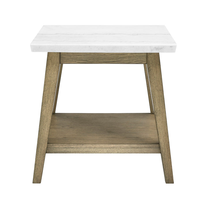 Vida - Marble Top Side Table - Brown